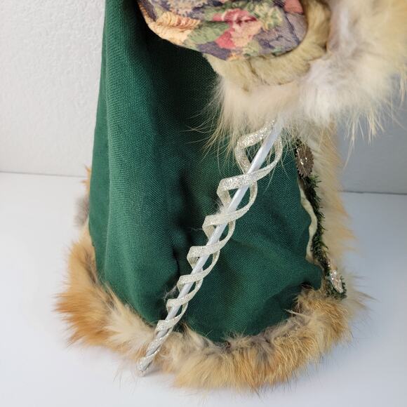 Old World Christmas Santa 24" Tree Table Topper Real Fur Lantern Works Vintage - Picture 15 of 16